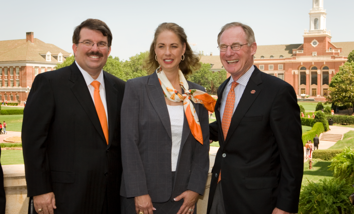 Amy and Malone Mitchell with Burns Hargis