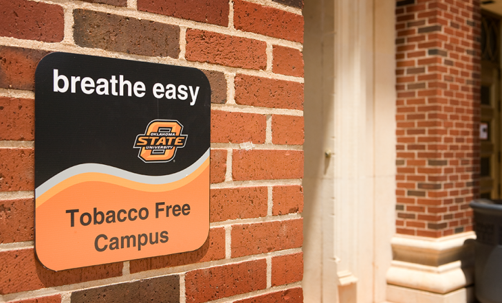 Tobacco free campus sign