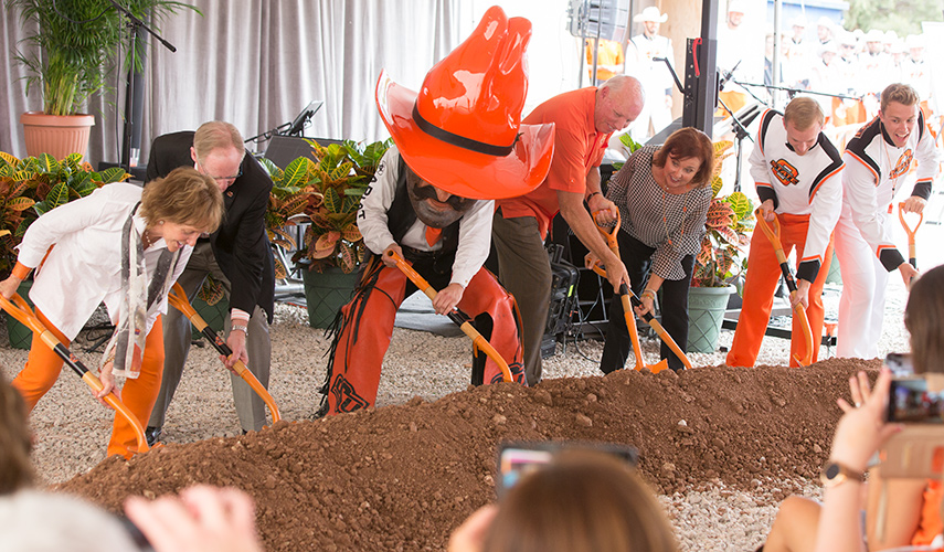 burns hargis and donors celebrate groundbreaking of Greenwood School of Music