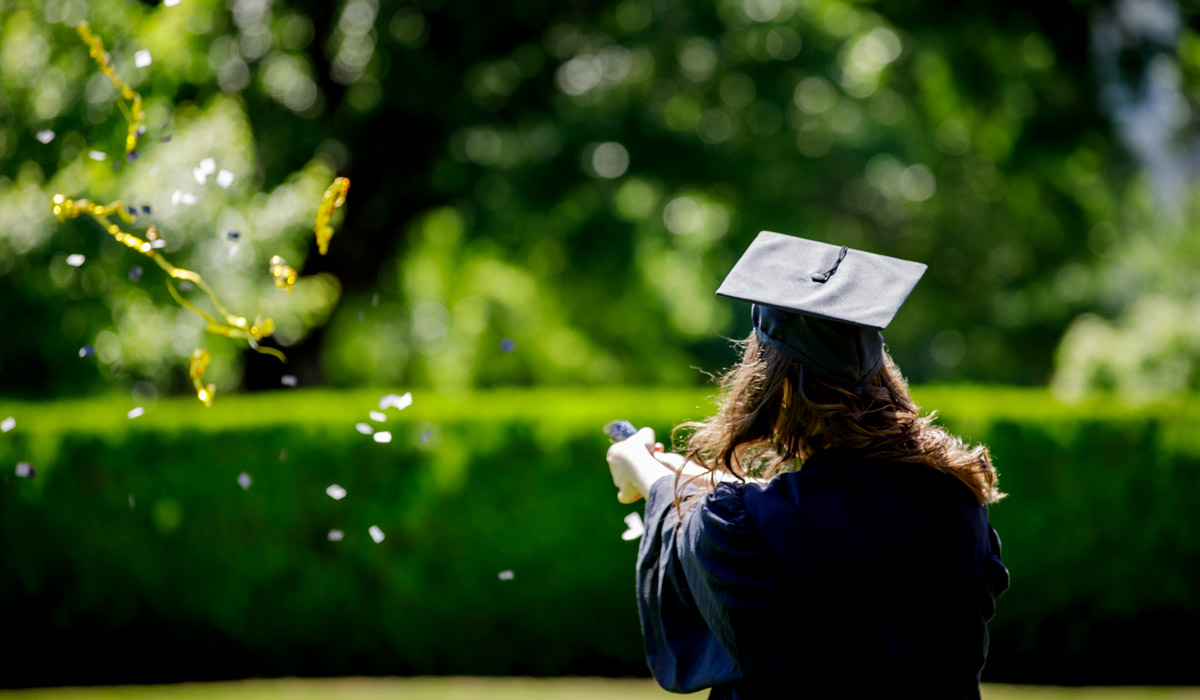 graduate student celebtating