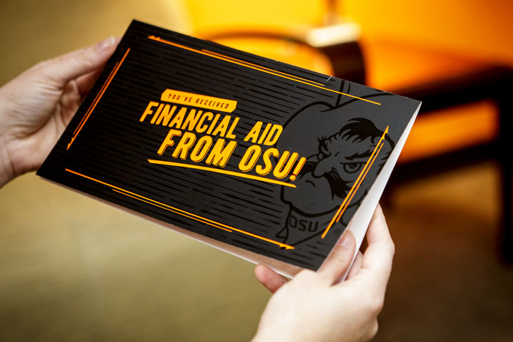 You have received financial aid from OSU, greeting card to student