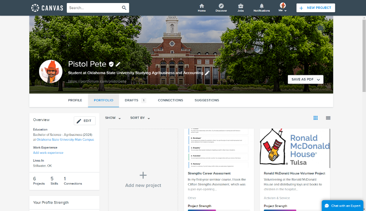 Screenshot: Add new project