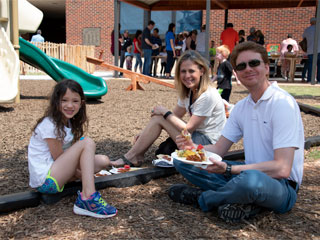 students hard at work at a child and family service internship