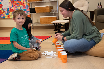 Early childhood education OSU student at work in the CDL