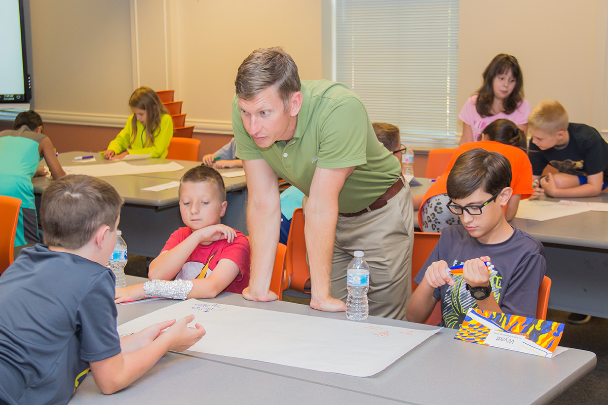 Teacher and students in the classroom